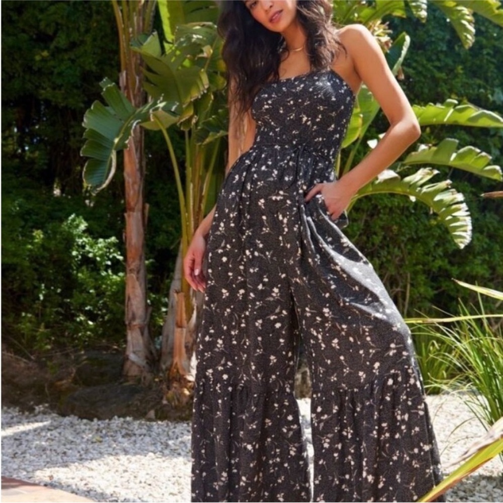 Bishop and young floral wide leg jumpsuit